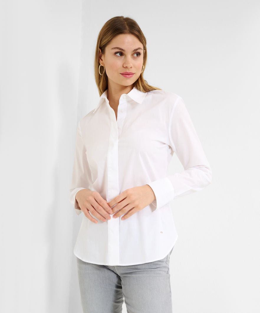 Brax Vic Shirt | Berry + Black + Off-White