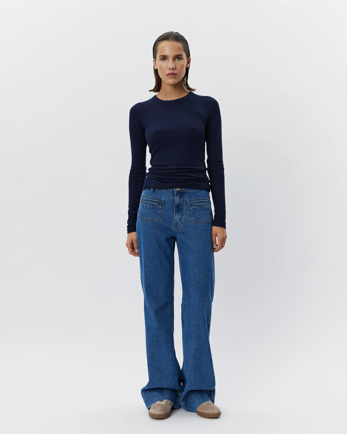 Slf wide selma-noa jeans - Dark Blue denim