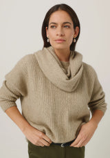Textured Loop Scarf in Latte | Merinomink
