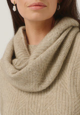 Textured Loop Scarf in Latte | Merinomink