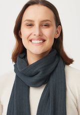 Rib Merino Scarf in Schist | Untouched World