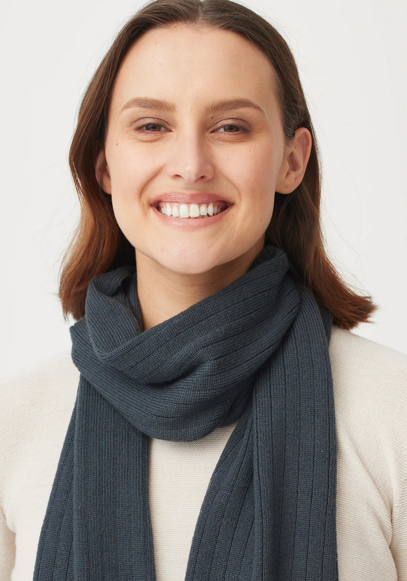 Rib Merino Scarf in Schist | Untouched World
