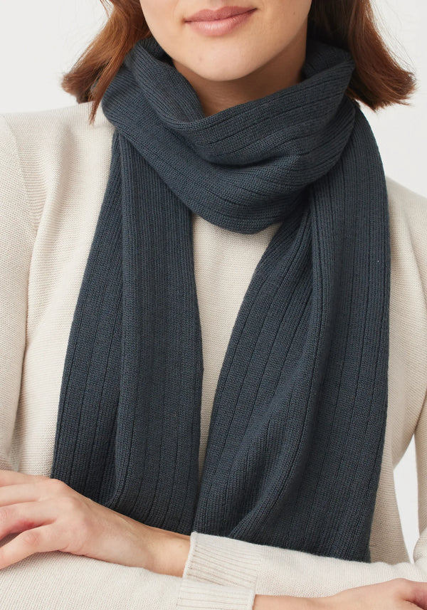 Rib Merino Scarf in Schist | Untouched World