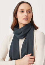 Rib Merino Scarf in Schist | Untouched World