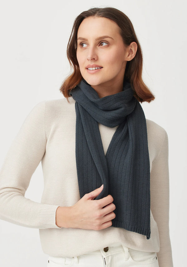Rib Merino Scarf in Schist | Untouched World