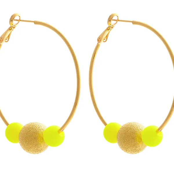 Yellow Disco Hoopla Earrings | Cockatoo