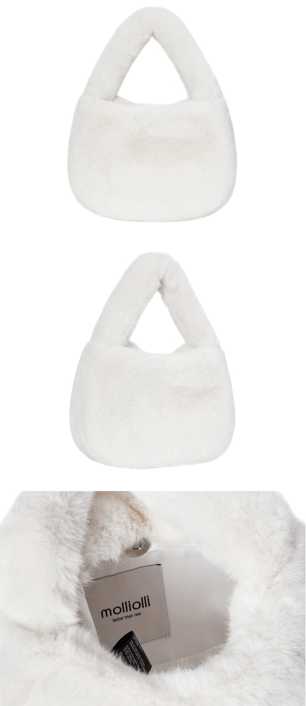 KEETY Faux-Fur Ivory Bag | Molliolli