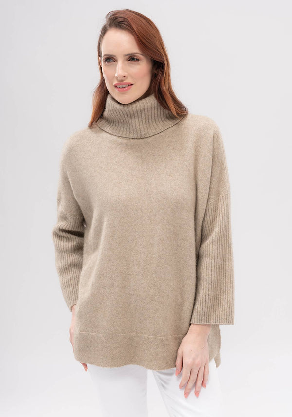 Audra Cape Sweater in Latte | Merinomink at Sarah Thomson Melrose | UK Stockist