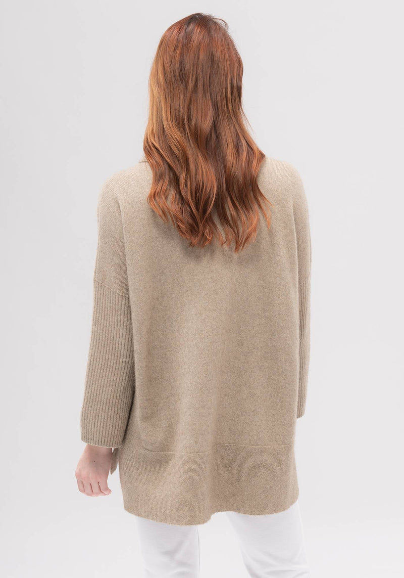 Audra Cape Sweater in Latte | Merinomink at Sarah Thomson Melrose | UK Stockist 