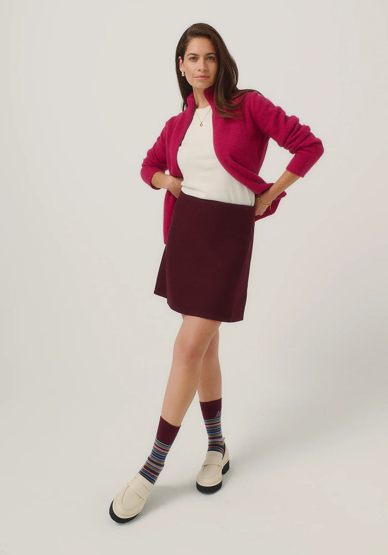 Jaya Zip-Up Jacket in Lupin | Merinomink
