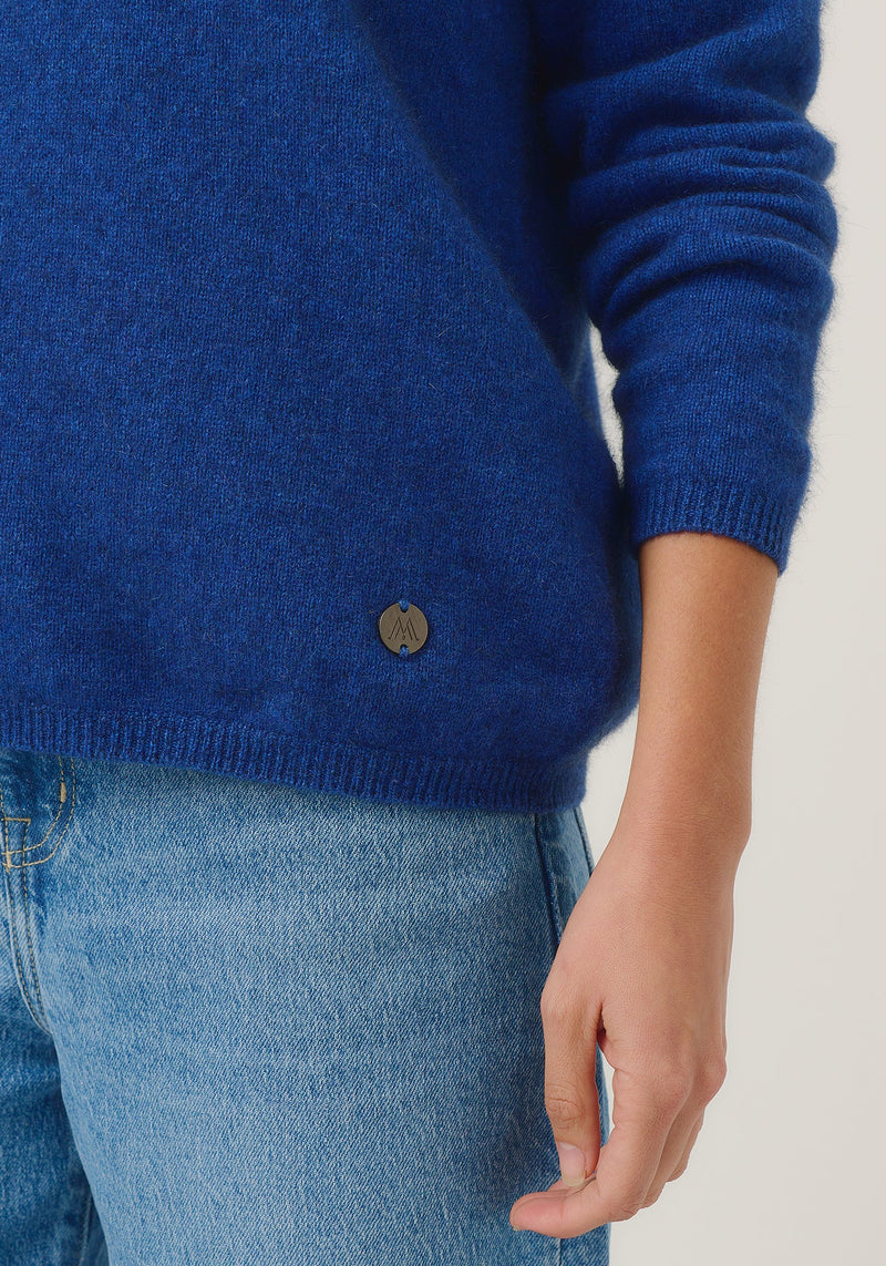Mia Crew Jumper in Dusty Blue | Merinomink