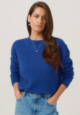 Mia Crew Jumper in Dusty Blue | Merinomink