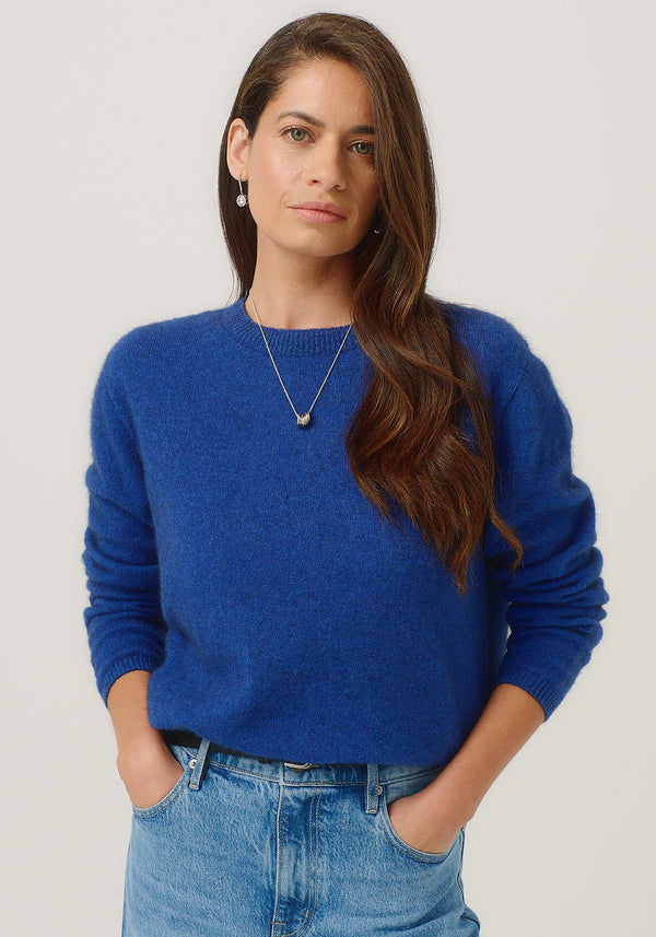Mia Crew Jumper in Dusty Blue | Merinomink