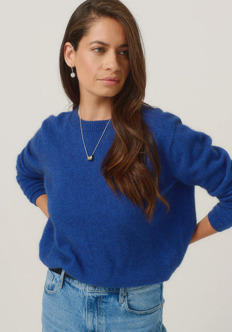 Mia Crew Jumper in Dusty Blue | Merinomink