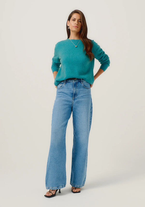 Mia Crew Jumper in Glacier | Merinomink