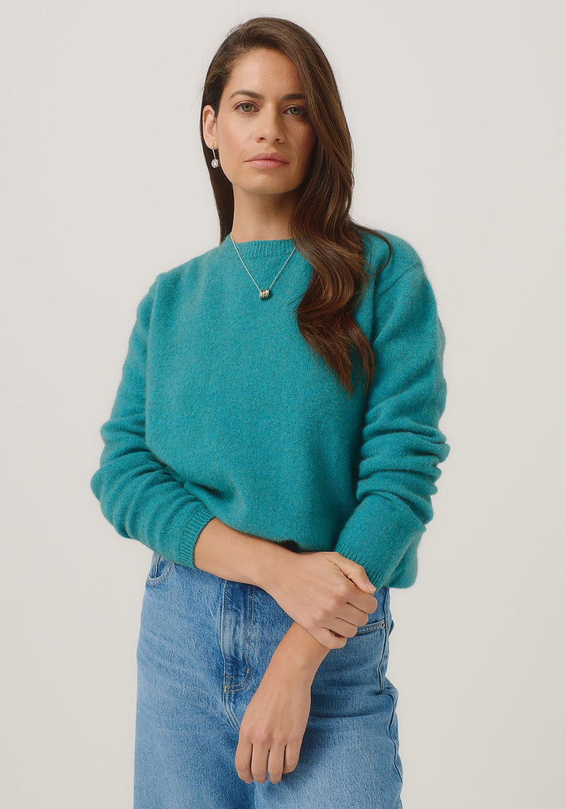 Mia Crew Jumper in Glacier | Merinomink