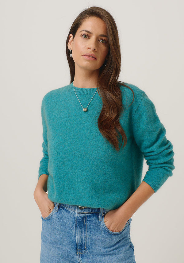 Mia Crew Jumper in Glacier | Merinomink