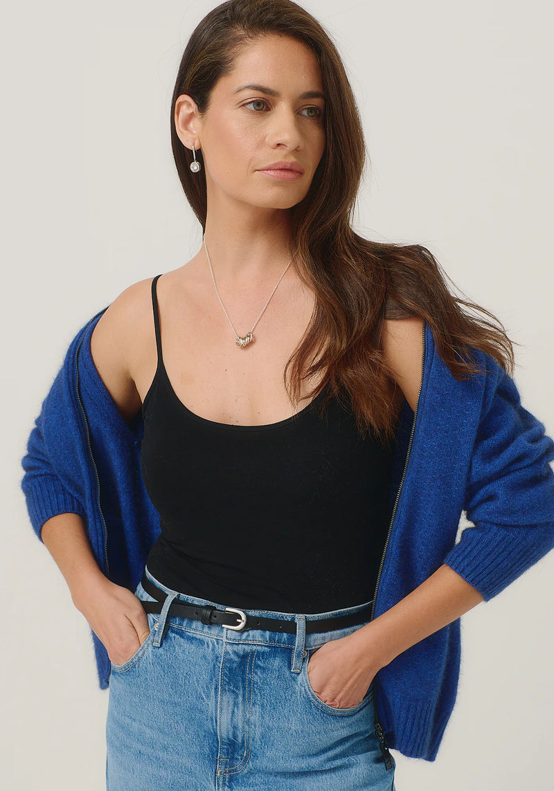 Arianne Zip-Up Jacket in Dusty Blue | Merinomink