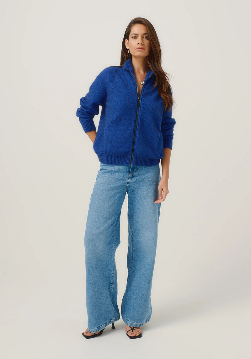 Arianne Zip-Up Jacket in Dusty Blue | Merinomink