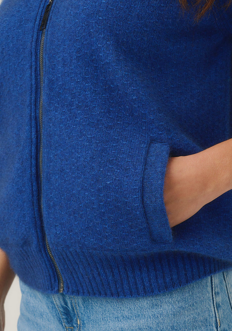 Arianne Zip-Up Jacket in Dusty Blue | Merinomink