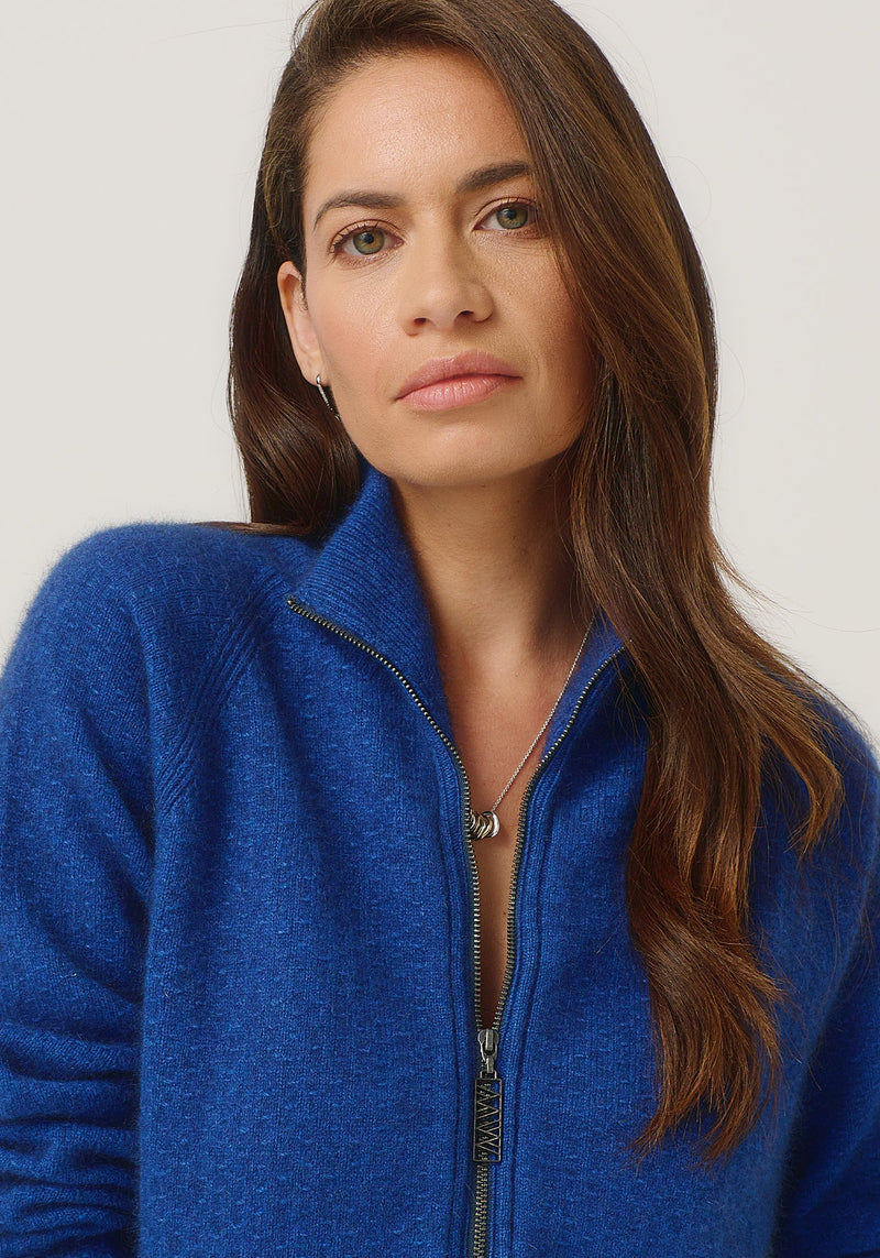 Arianne Zip-Up Jacket in Dusty Blue | Merinomink