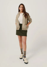 Arianne Zip-Up Jacket in Latte | Merinomink