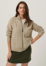 Arianne Zip-Up Jacket in Latte | Merinomink