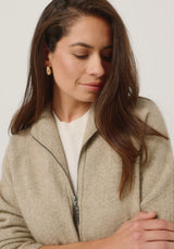 Arianne Zip-Up Jacket in Latte | Merinomink