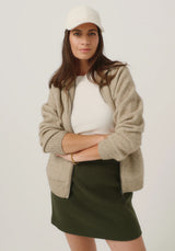 Arianne Zip-Up Jacket in Latte | Merinomink