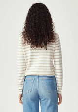 Fountain Sweater in White Linen & Pearl Stripe | Untouched World