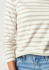 Fountain Sweater in White Linen & Pearl Stripe | Untouched World
