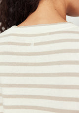 Fountain Sweater in White Linen & Pearl Stripe | Untouched World