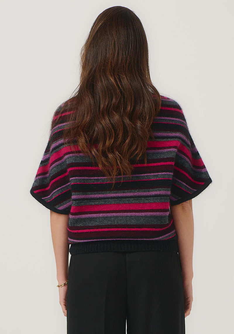 Ziggy Knit Tee in Jet/Lupin | Merinomink