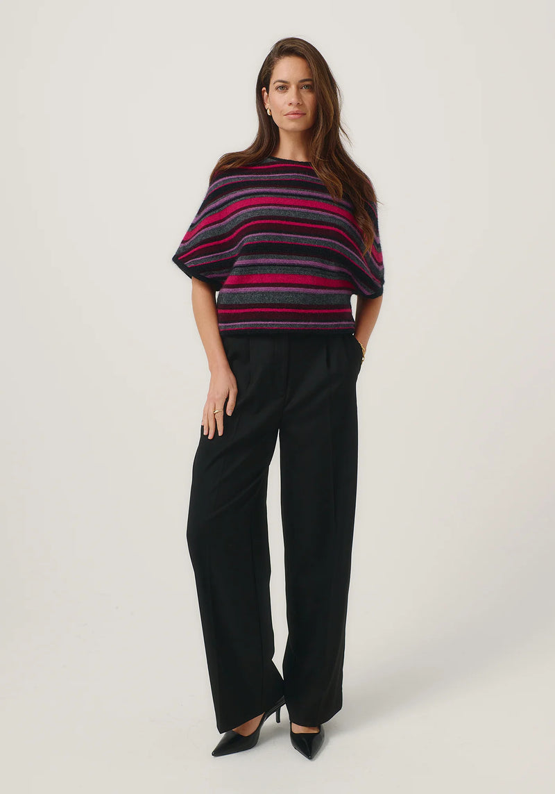 Ziggy Knit Tee in Jet/Lupin | Merinomink
