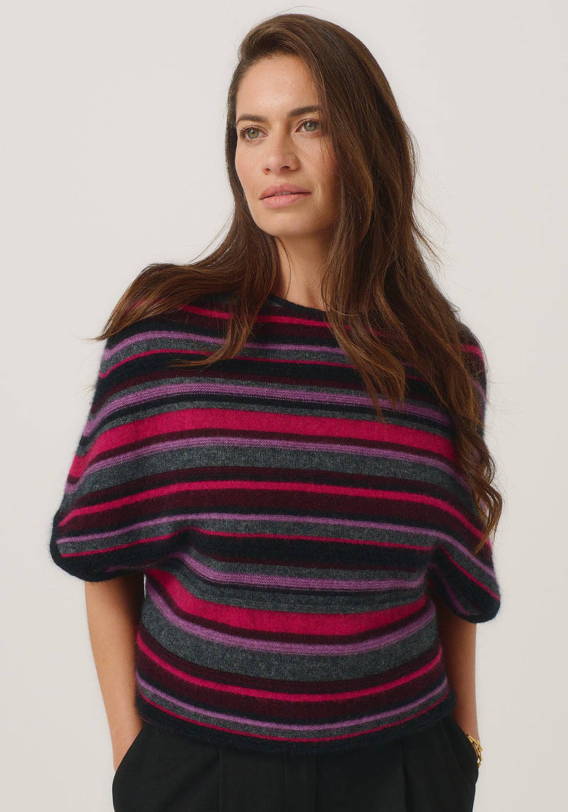Ziggy Knit Tee in Jet/Lupin | Merinomink