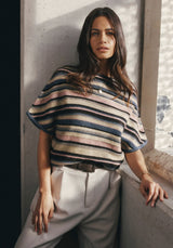 Ziggy Knit Tee in River/Rose | Merinomink