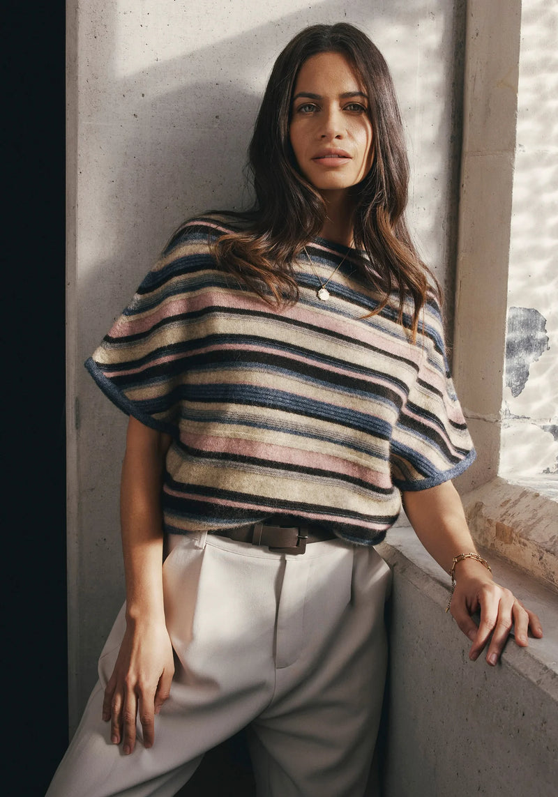 Ziggy Knit Tee in River/Rose | Merinomink