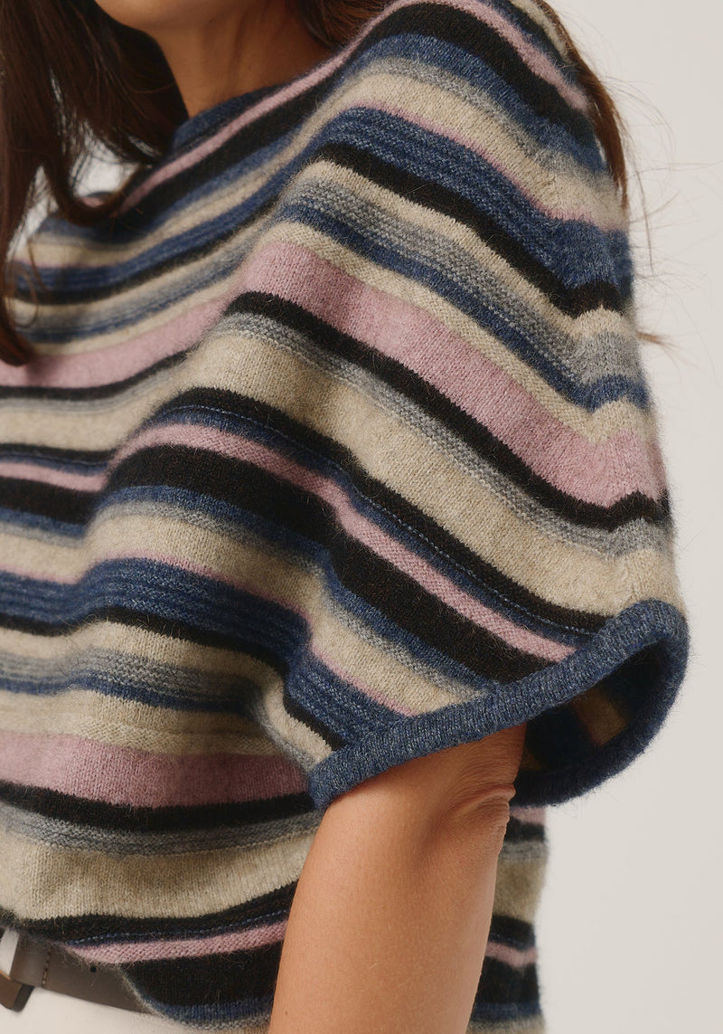 Ziggy Knit Tee in River/Rose | Merinomink