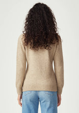 Cross Neck Sweater in Latte | Untouched World