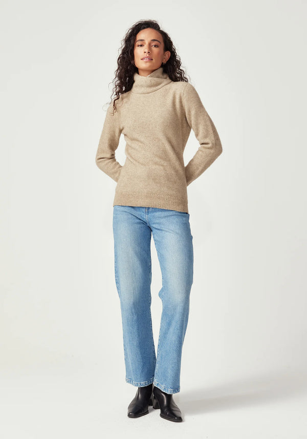 Cross Neck Sweater in Latte | Untouched World