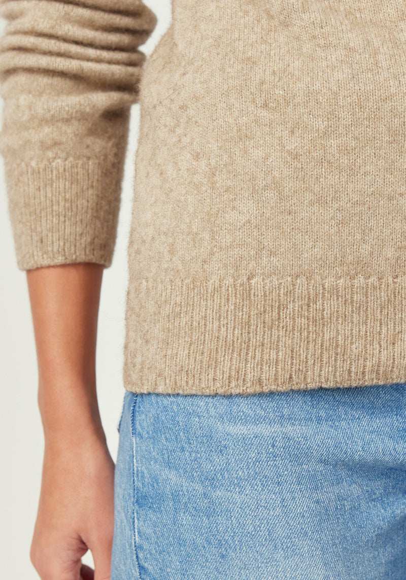 Cross Neck Sweater in Latte | Untouched World