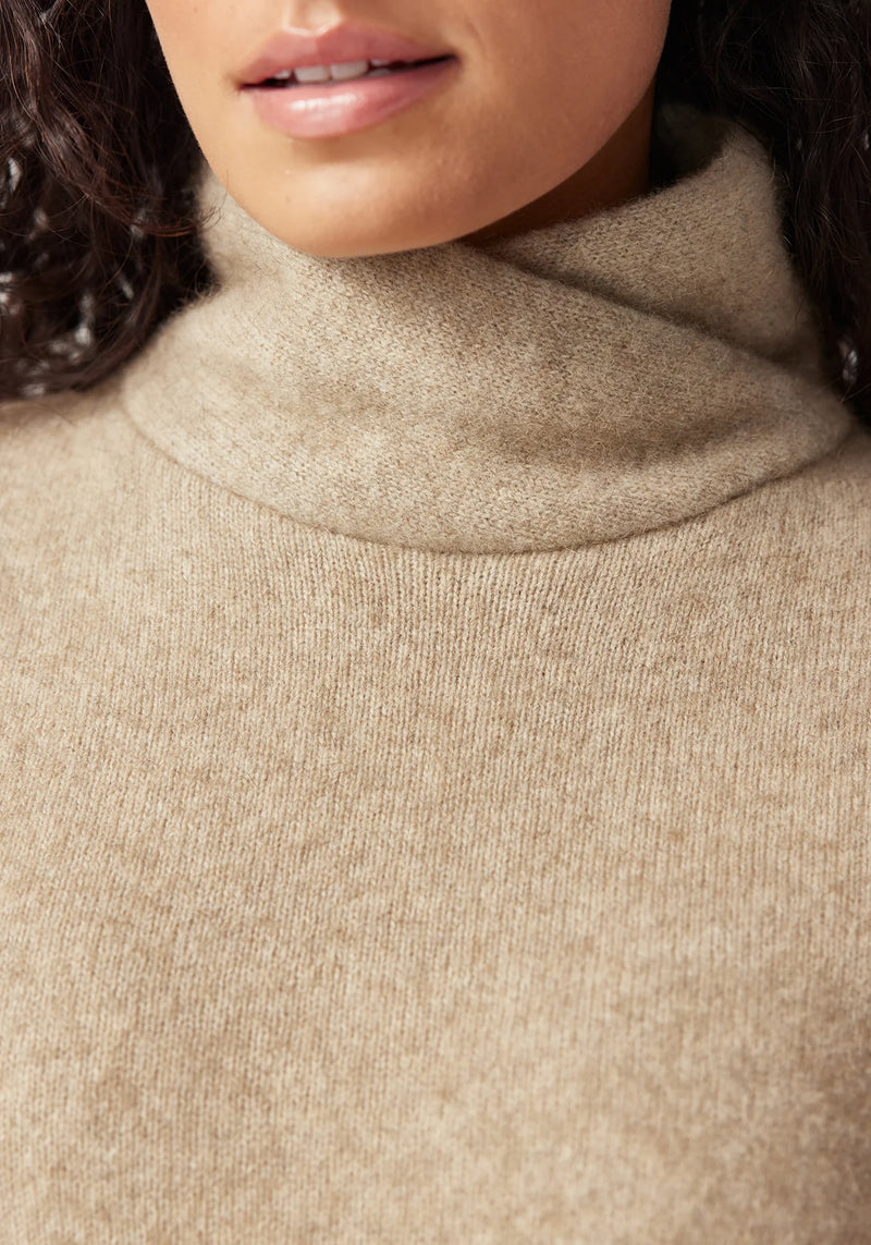 Cross Neck Sweater in Latte | Untouched World