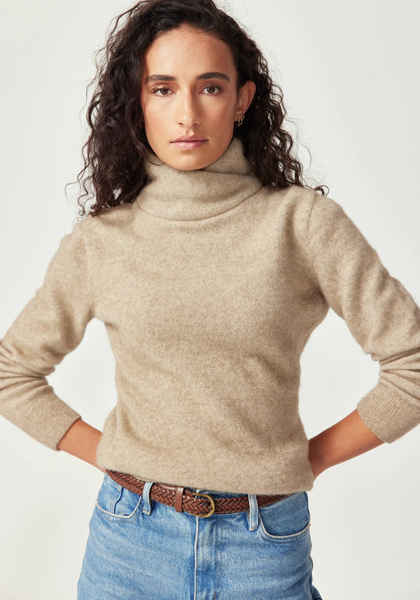 Cross Neck Sweater in Latte | Untouched World