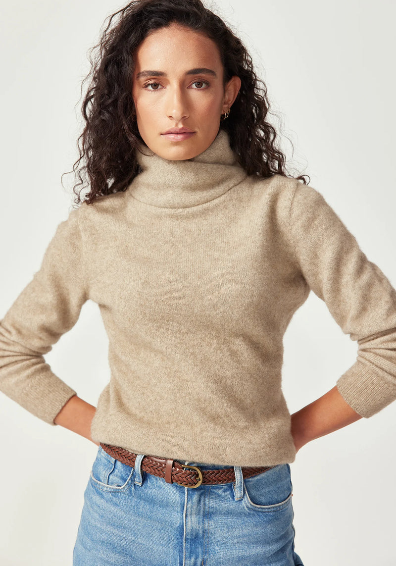 Cross Neck Sweater in Latte | Untouched World
