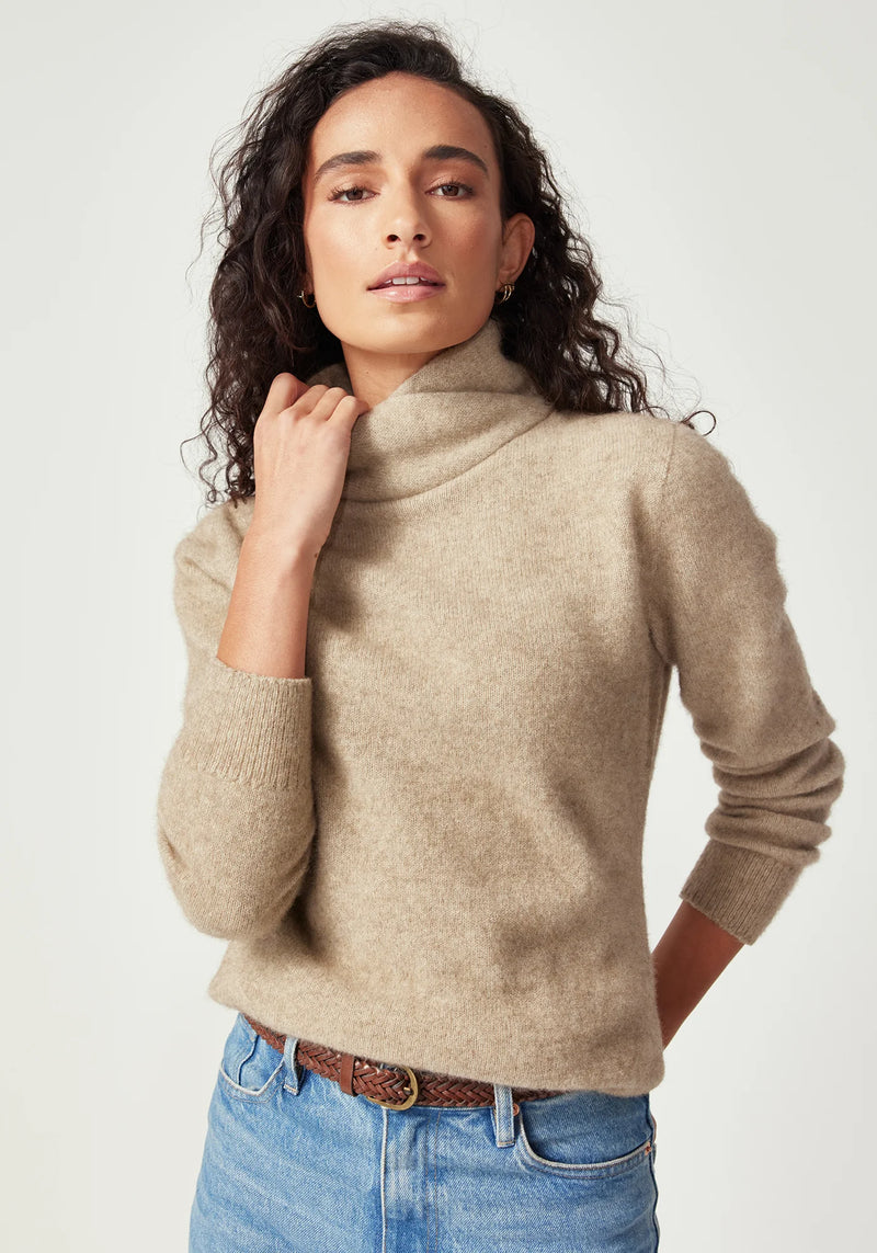 Cross Neck Sweater in Latte | Untouched World