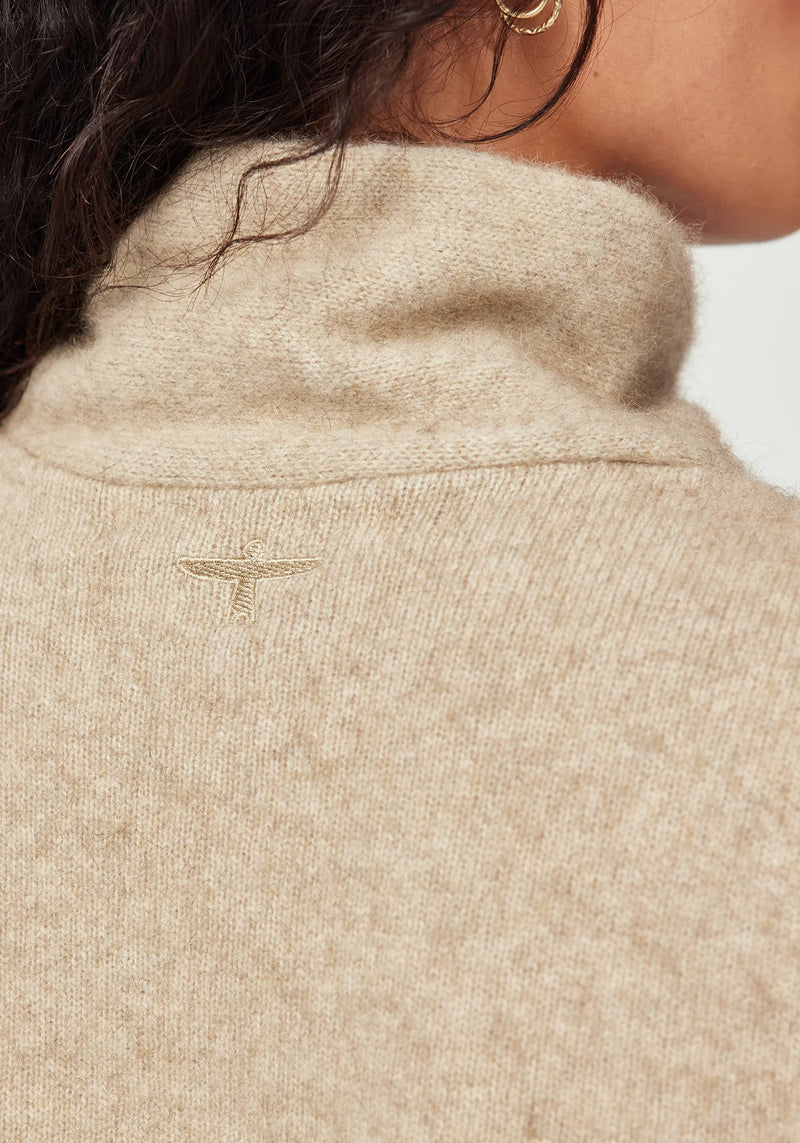 Cross Neck Sweater in Latte | Untouched World