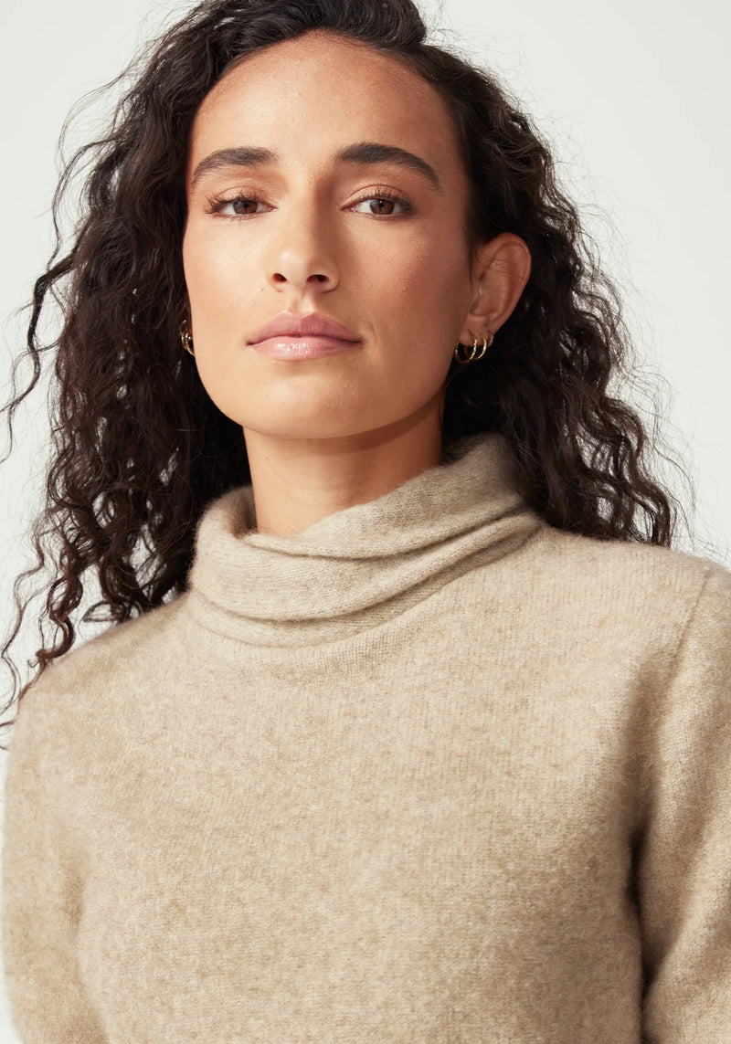 Cross Neck Sweater in Latte | Untouched World