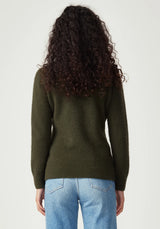 Cross Neck Sweater in Thyme | Untouched World