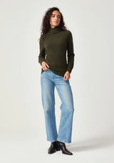 Cross Neck Sweater in Thyme | Untouched World