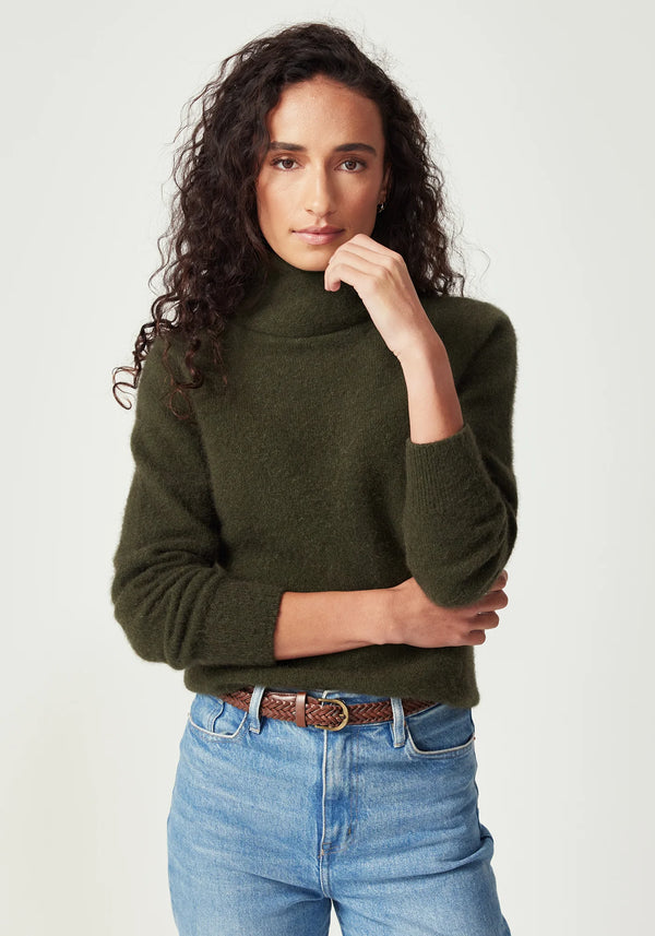 Cross Neck Sweater in Thyme | Untouched World